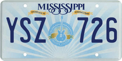 MS license plate YSZ726