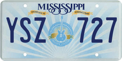 MS license plate YSZ727