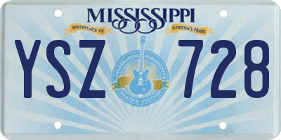 MS license plate YSZ728