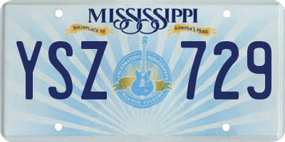 MS license plate YSZ729