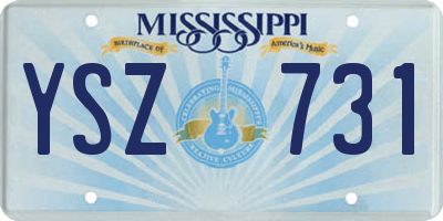 MS license plate YSZ731