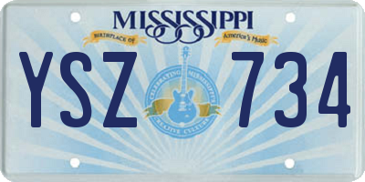 MS license plate YSZ734