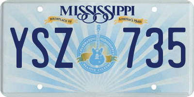 MS license plate YSZ735