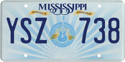 MS license plate YSZ738
