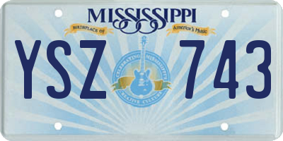 MS license plate YSZ743