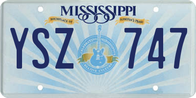 MS license plate YSZ747