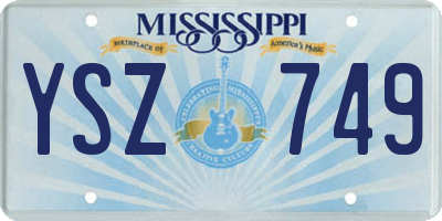 MS license plate YSZ749