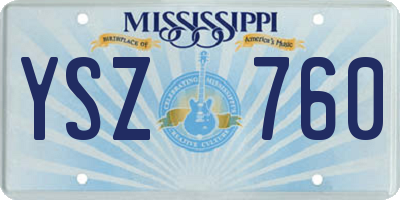 MS license plate YSZ760