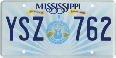 MS license plate YSZ762