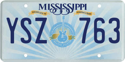 MS license plate YSZ763