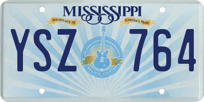 MS license plate YSZ764