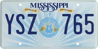 MS license plate YSZ765