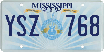 MS license plate YSZ768