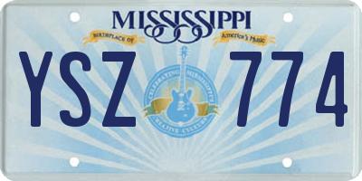 MS license plate YSZ774