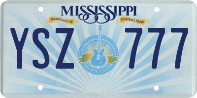 MS license plate YSZ777