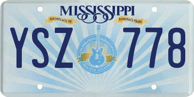 MS license plate YSZ778