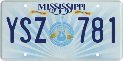 MS license plate YSZ781