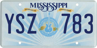 MS license plate YSZ783