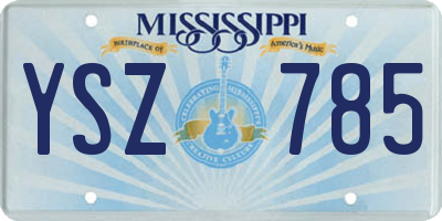 MS license plate YSZ785