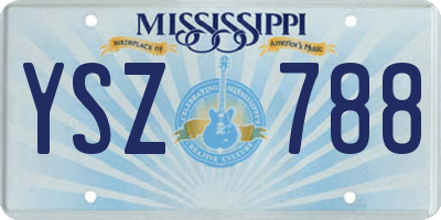 MS license plate YSZ788
