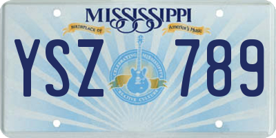 MS license plate YSZ789
