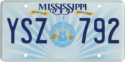 MS license plate YSZ792