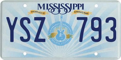 MS license plate YSZ793
