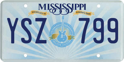 MS license plate YSZ799