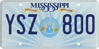 MS license plate YSZ800