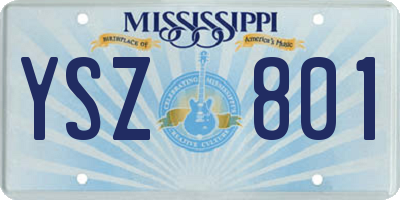 MS license plate YSZ801