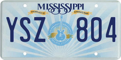 MS license plate YSZ804