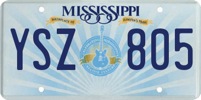 MS license plate YSZ805