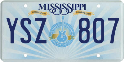 MS license plate YSZ807