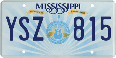 MS license plate YSZ815