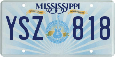 MS license plate YSZ818