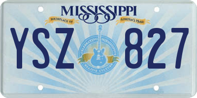 MS license plate YSZ827