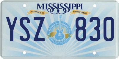 MS license plate YSZ830