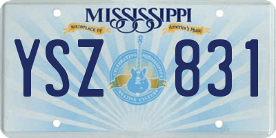 MS license plate YSZ831