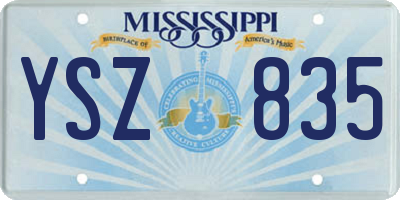 MS license plate YSZ835