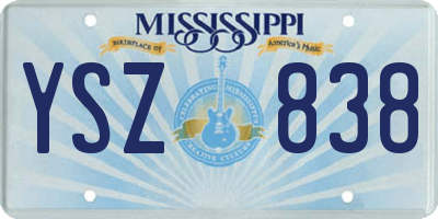 MS license plate YSZ838