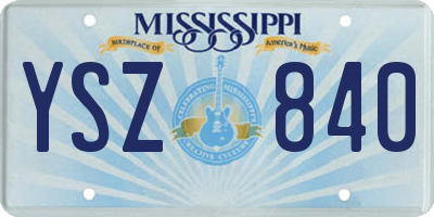MS license plate YSZ840