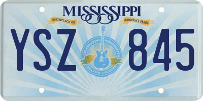 MS license plate YSZ845
