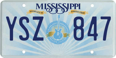 MS license plate YSZ847