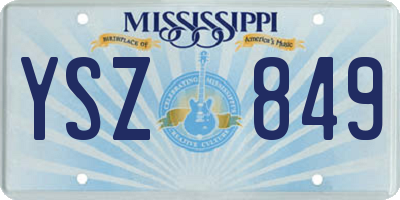 MS license plate YSZ849