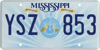 MS license plate YSZ853