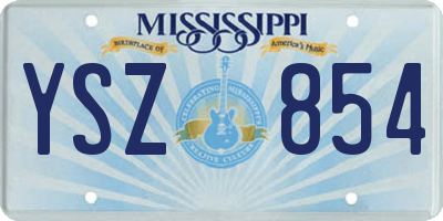 MS license plate YSZ854