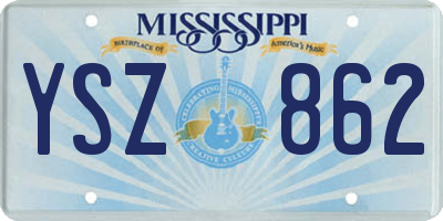 MS license plate YSZ862