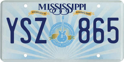 MS license plate YSZ865