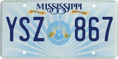 MS license plate YSZ867