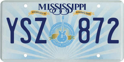 MS license plate YSZ872